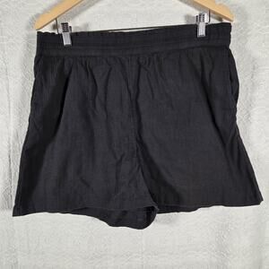 Abound Shorts Womens Large Black Pull On Elastic Waist 100% Cotton Casual Lounge